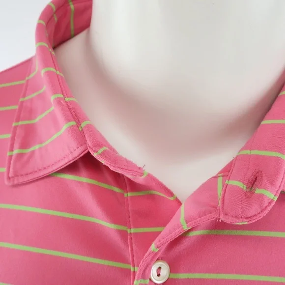 Peter Millar Summer Comfort Golf Polo Shirt Mens XL Pink Green - Picture 4 of 8